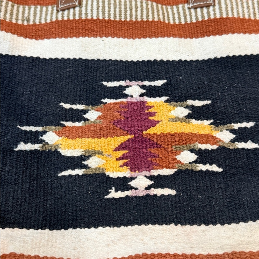 Southwestern Woven Tote Bag Boho Aztec Pattern Vintage - Picture 3 of 4